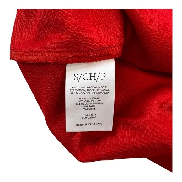 CAbi 5757 Vermillion Red French Terry Twist Front Knotty Tank S - Picture 5 of 9